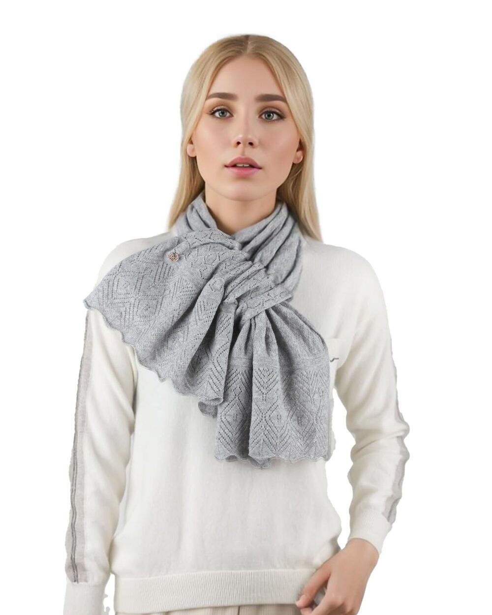 6712 Scarf 30% Mongolian Cashmere 70% Australian Merino Wool Large Size
